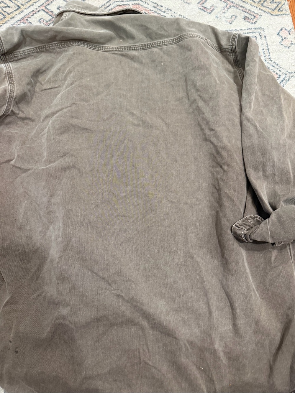 Carhartt Men's Washed Brown Button-Down Work Shirt - Picture 12 of 13